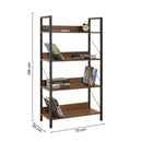 Libreria in Legno 139x73x35 cm Scaffale 4 Ripiani per Ufficio Noce