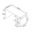 Scrivania Deni 139x60x76 h cm in Truciolare bilaminato Olmo