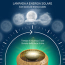 Lampada Solare da Giardino Ø34x130 cm con Illuminazione LED in Acciaio e Rattan PE Giallo  