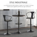 Set 2 Sgabelli da Bar Alti in Acciaio e Legno   Neri