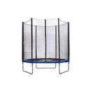 Trampolino Tappeto Elastico Ø183x200 cm in Acciaio con Rete di Protezione Nero e Blu 