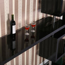 Tavolo Bancone con Scaffalatura Design Nero 