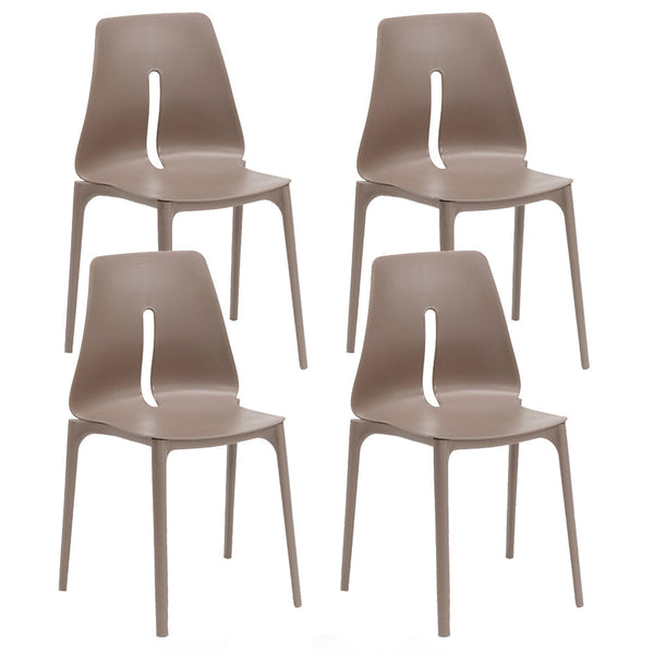 Set 4 Sedie Impilabili 85x50x51 cm in Polipropilene e Fibra di Vetro Lisbona Tortora prezzo