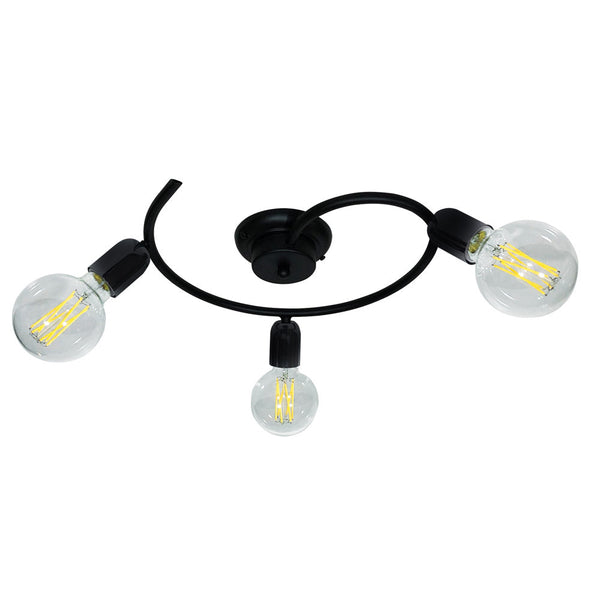 Plafoniera 3xE27 Montatura Verniciata Nero E-Energy Daniela online