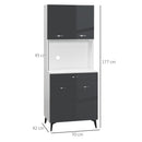 Credenza 70x42x177 cm in Legno truciolare Grigio e Bianco