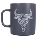 Tazza Zodiaco "toro" Ø8x10 cm in Bone China VdE Tivoli 1996 Grigio Scuro