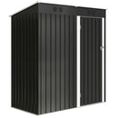 Capanno da Giardino 163x90x179 cm Porta Chiudibile con Prese d'Aria in Metallo Grigio Scuro      