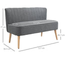Divano 2 Posti 117x56,5x77 cm in Tessuto Grigio Chiaro