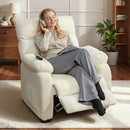 Poltrona Reclinabile 150° Effetto Velluto con Poggiapiedi Telecomando e Tasca Laterale 96x90x105 cm Bianco      