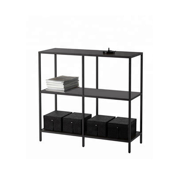 Libreria Scaffale in Metallo 3 Ripiani Nero 100x36x94,5 cm sconto