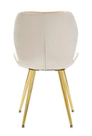 Set 2 Sedie Paris Space Crema e Oro 46x58x77 cm in Legno e Ferro 