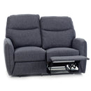 Divano 2 Posti Reclinabile Manuale in Tessuto Kube Blu