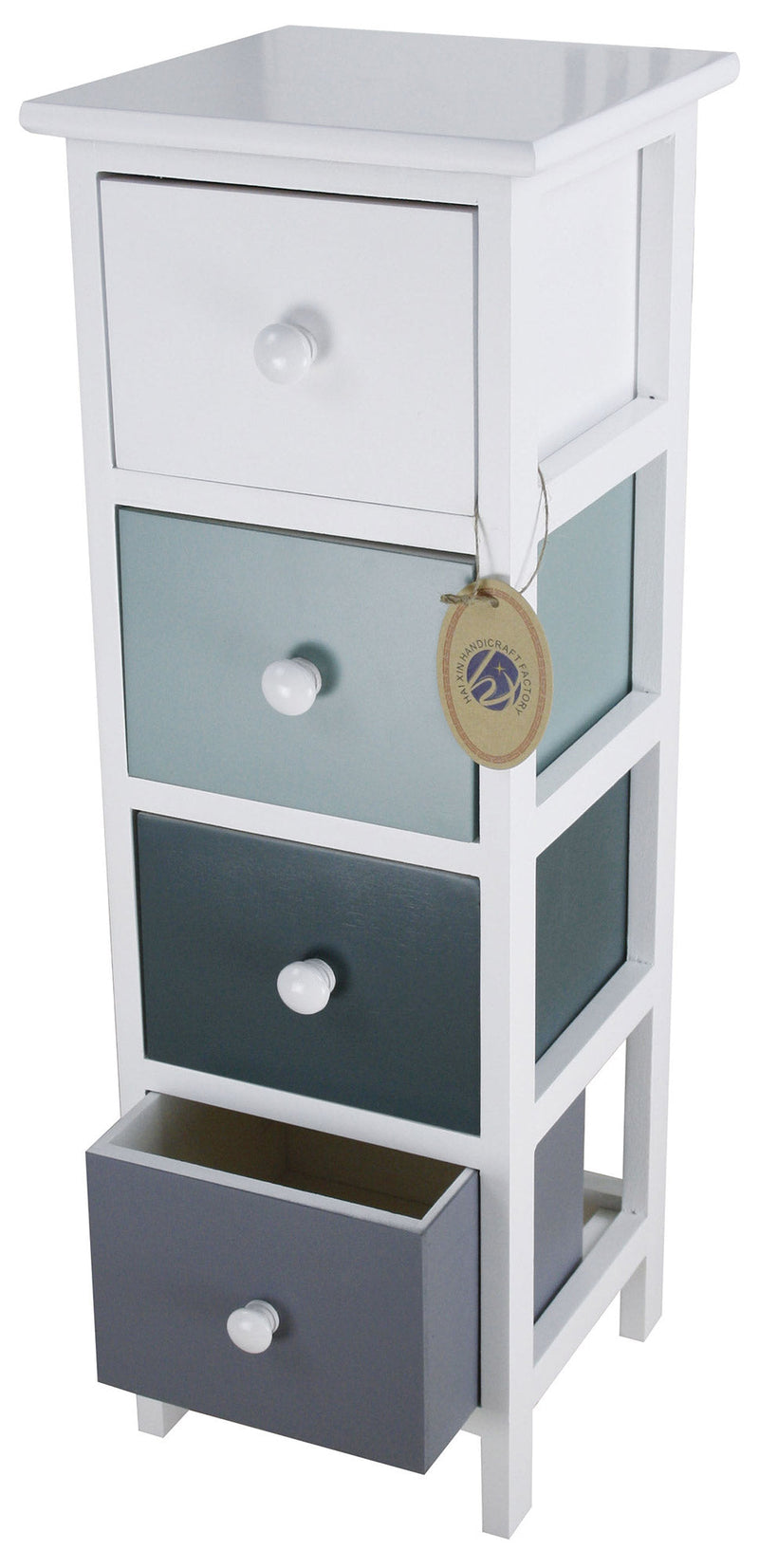 Cassettiera 4 Cassetti in Legno Massello 25x25x71 cm Fumer Rosy