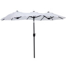 Ombrellone da Giardino Doppio 285x147x227 cm  in Acciaio e Poliestere Bianco