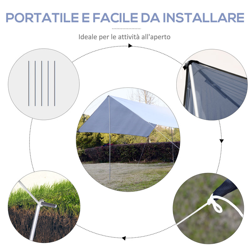 Tenda da Sole Portatile 3x3 m Impermeabile Bianco   