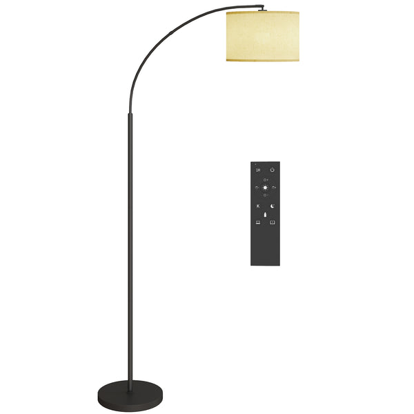 acquista Lampada da Terra LED Regolabile con Telecomando con Timer 1H e Girevole in Metallo Nero