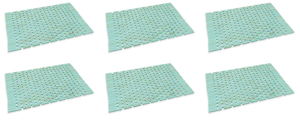 sconto Set 6 Tovagliette 33x45x0,5 cm in Bamboo Villa d'Este Home Tivoli Bamboo Azzurro