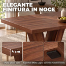 Tavolo da Pranzo Rettangolare per 4 Persone 120x80x73 cm in MDF Noce      