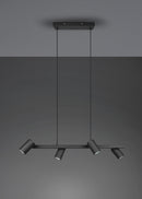 Lampada a Sospensione da Interno Attacco GU10 in Metallo Nero Opaco