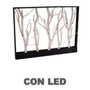 Decorazione da Parete betulla bianco 32 Led luce caldo cm 80x60x6