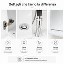 Mobile Bagno Sospeso 52,5x31x65 cm con Lavabo in Ceramica Specchio 52x69,5 cm e Rubinetteria Bianco      
