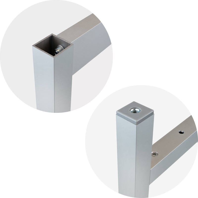 Gambe Laterali per Panca per Spogliatoi Alluminio Anodizzato Opaco 2 Pezzi Emuca