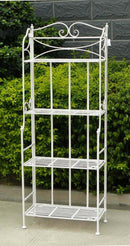 Portapiante Noelle 4 Piani Bianco Antico 61x32x156 h cm in Acciaio Bianco