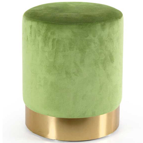 sconto Pouf Poggiapiedi 31x31x38 cm in Metallo MDF e Tessuto Velluto Verde Lime