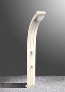 Doccia Solare da Esterno Giardino 40L Miscelatore e Lavapiedi Arkema Dada Fascia Inox Bianco Crema