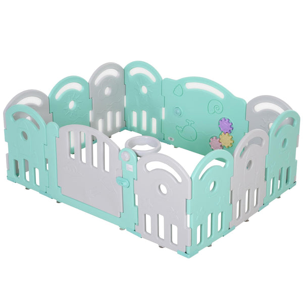 Box Recinto Attività per Bambini 162x122x63 cm Grigio e Azzurro prezzo