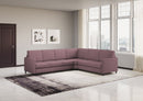 Divano Angolare 6 Posti 281x241x85 cm Karay in Tessuto Prugna
