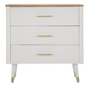 Comò Matera 78x80x37 cm in Legno MDF e Ferro Bianco/Marrone