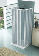 Box Doccia 3 Lati 2 Ante a Soffietto Apertura Centrale In PVC H185 Caldoni Mars 70x70x70 cm