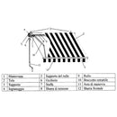 Tenda da Sole con Bracci Retrattili 2,95x2,5m Tessuto in Poliestere Disegno P6002