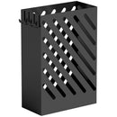 Portaombrelli 28x14x41 cm con 4 Ganci e Vaschetta Raccogligocce Estraibile in Acciaio Zincato Nero      