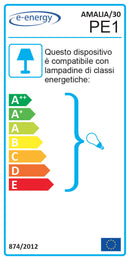 Plafoniera 1xE27 Ganci Cromo Vetro Lastra Bianco Decorato Bianco E-Energy Amalia