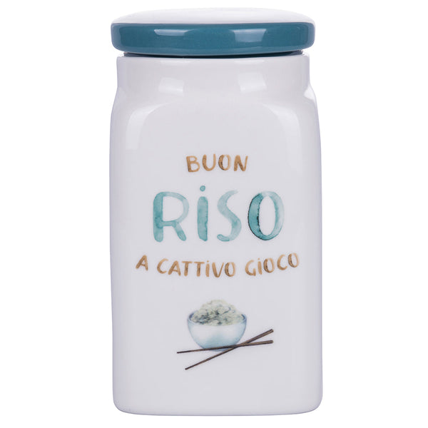 Barattolo Riso 9,5x9,5x18 cm in New Bone China VdE Tivoli 1996 Le Travisate Bianco sconto