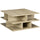 Tavolino da Caffè a 2 Livelli 70x70x36,5 cm con Ripiani Aperti in Truciolato color Legno