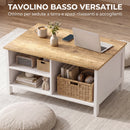 Cassapanca Contenitore 80x60x40 cm con Coperchio Sollevabile in Pannello Truciolare e Metallo Effetto Legno Naturale      