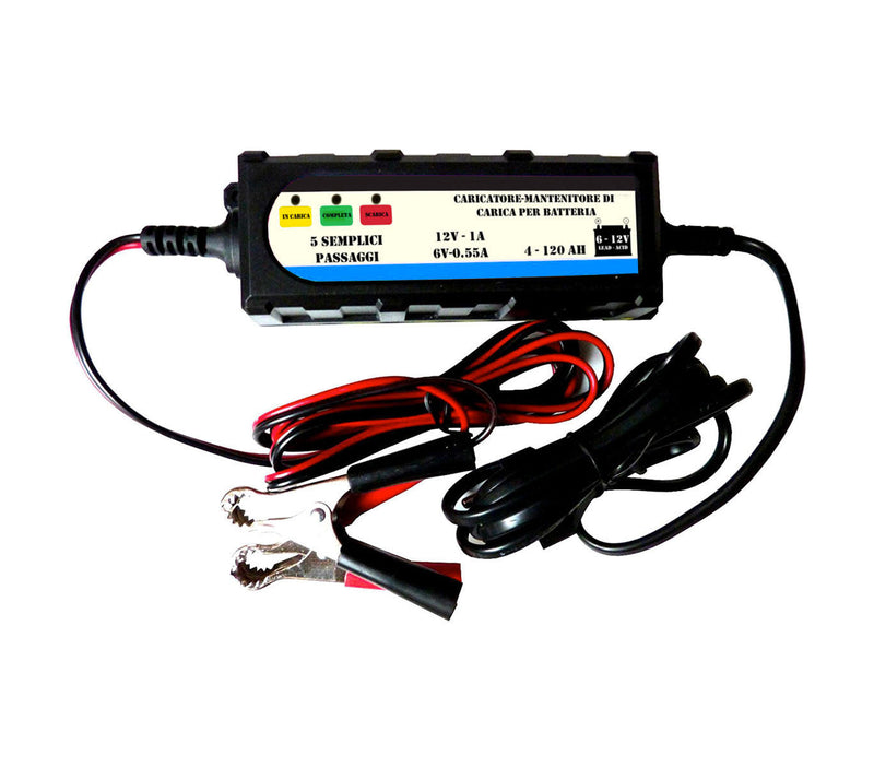 Caricabatterie e Mantenitore di Ricarica 6-12V per Auto Moto Furgone Barca