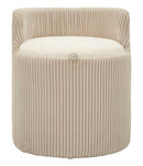 Puff da Toletta Dublino con Contenitore Ø47x53 cm in MDF e Spugna e Poliestere Bianco      