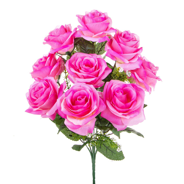 Set 3 Bouquet Artificiale con 9 Rose Altezza 43,5 cm Rosa acquista
