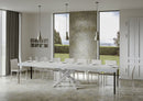 Tavolo Allungabile 140-400x90x77 cm Volantis Premium Bianco Frassino Telaio Bianco 