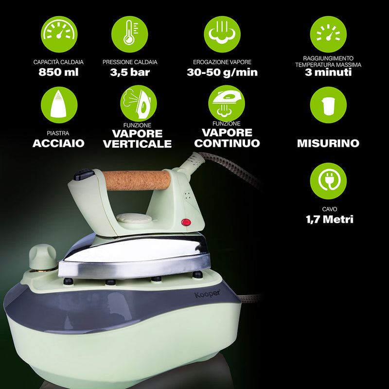 Ferro da Stiro con Caldaia 850ml 2000W Kooper  Grigio