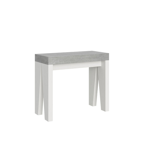 acquista Consolle Allungabile 90-300x40x77 cm in Nobilitato Grigio e Bianco