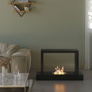 Camino a Bioetanolo da Pavimento 100x30x62,5 cm 2500W 1,5L Roma Nero 