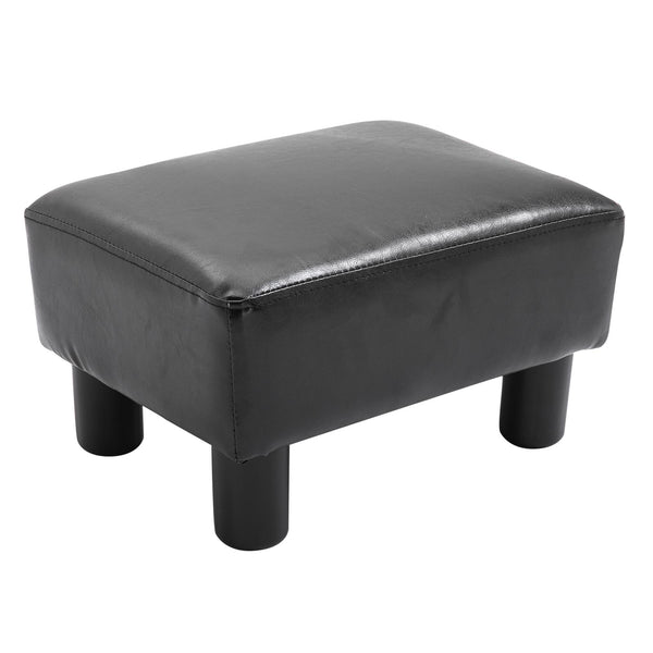 prezzo Pouf Poggiapiedi in Similpelle 40x30x24 cm Nero