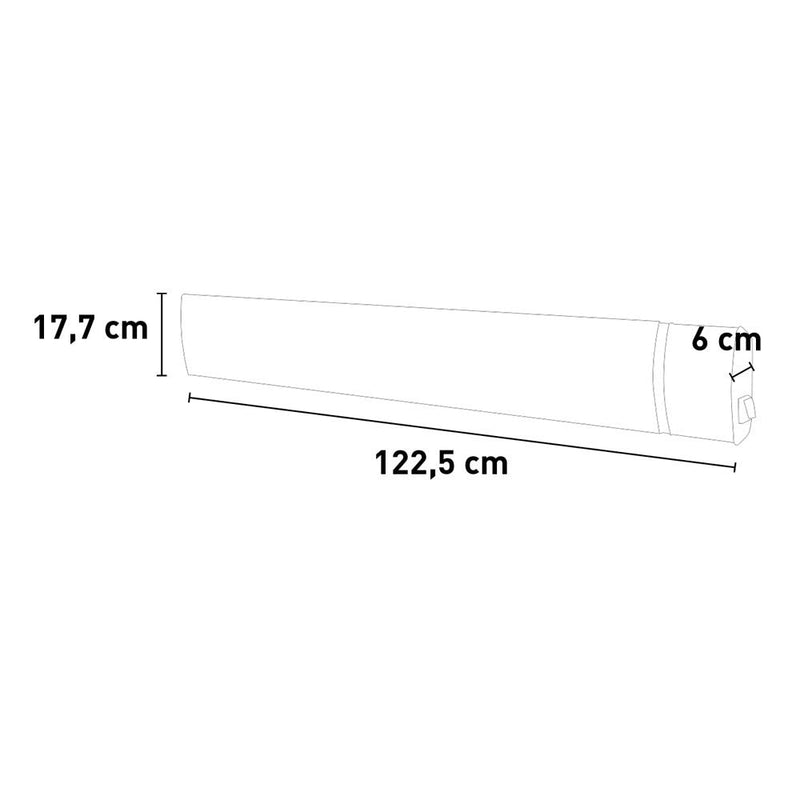 Pannello Radiante Riscaldante Elettrico da Esterno 122,5x17,7x6 cm 1800W Sined Calore Nero