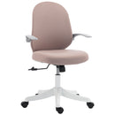 Sedia da Ufficio 60,5x54x89-99 cm in Rete con Braccioli Ribaltabili Altezza Regolabile e Ruote Rosa e Bianco      