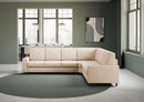 Divano Angolare 6 Posti 286x226x85 cm Sakar in Tessuto Beige